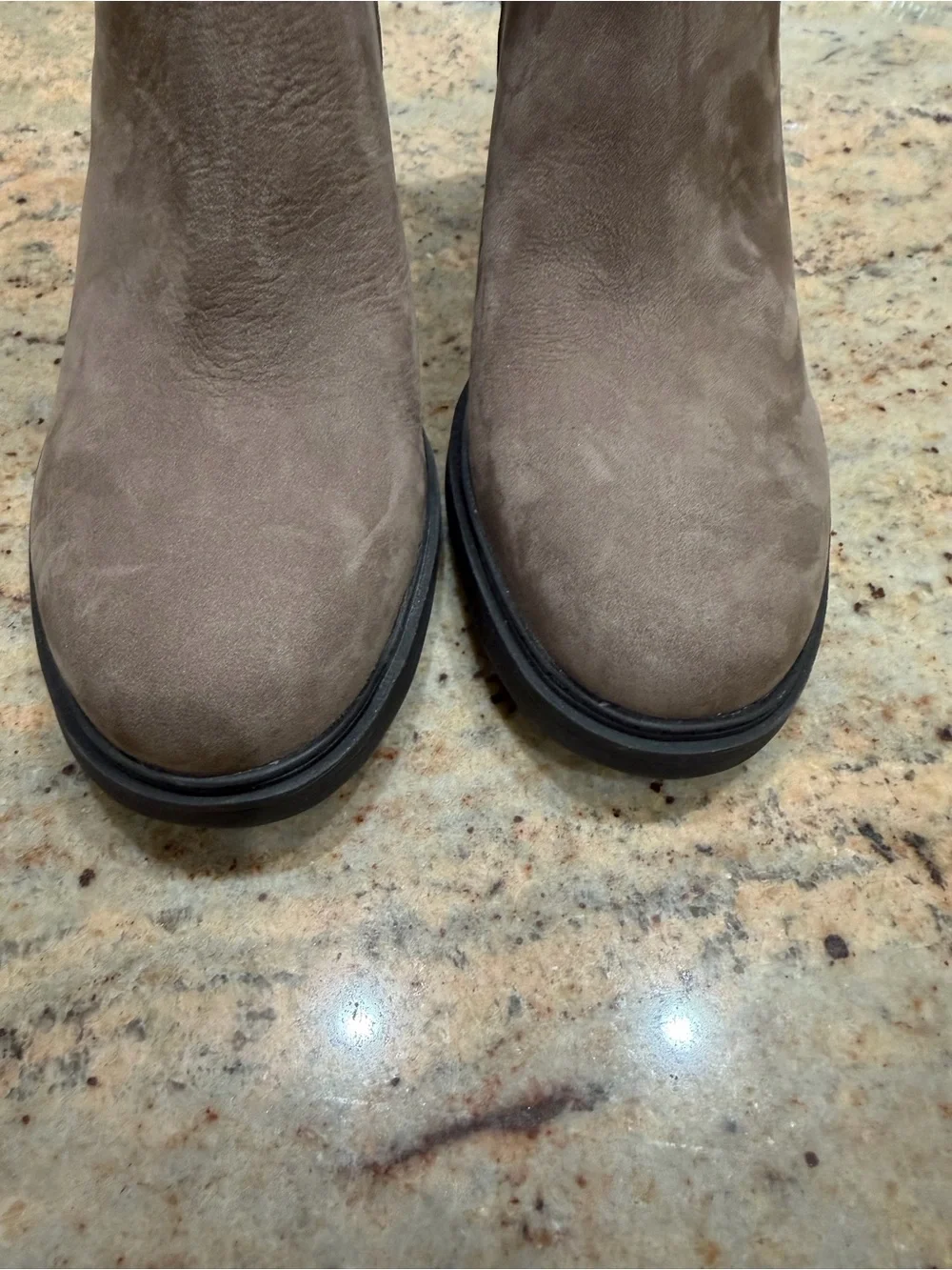 Vionic Brown Nubuck Suede Block Heel Ankle Boots Size 8.5